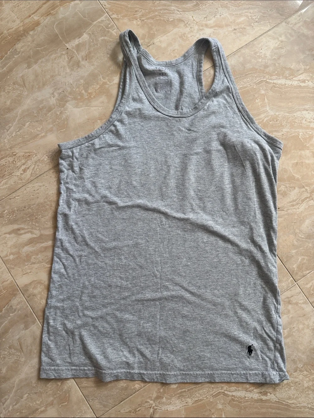 Polo by Ralph Lauren Light Gray Racerback Tank with Logo